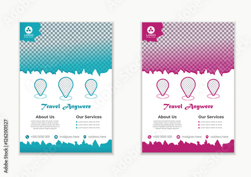modern travel flayer design minimalistic clean font and layout