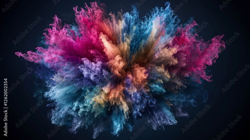 Obraz premium Colorful abstract burst of vibrant hues digital art contemporary studio artistic expression