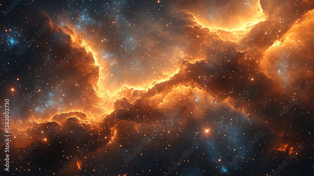 Fototapeta premium Transparent galaxy background stars and glowing nebulas for sci fi or space related projects