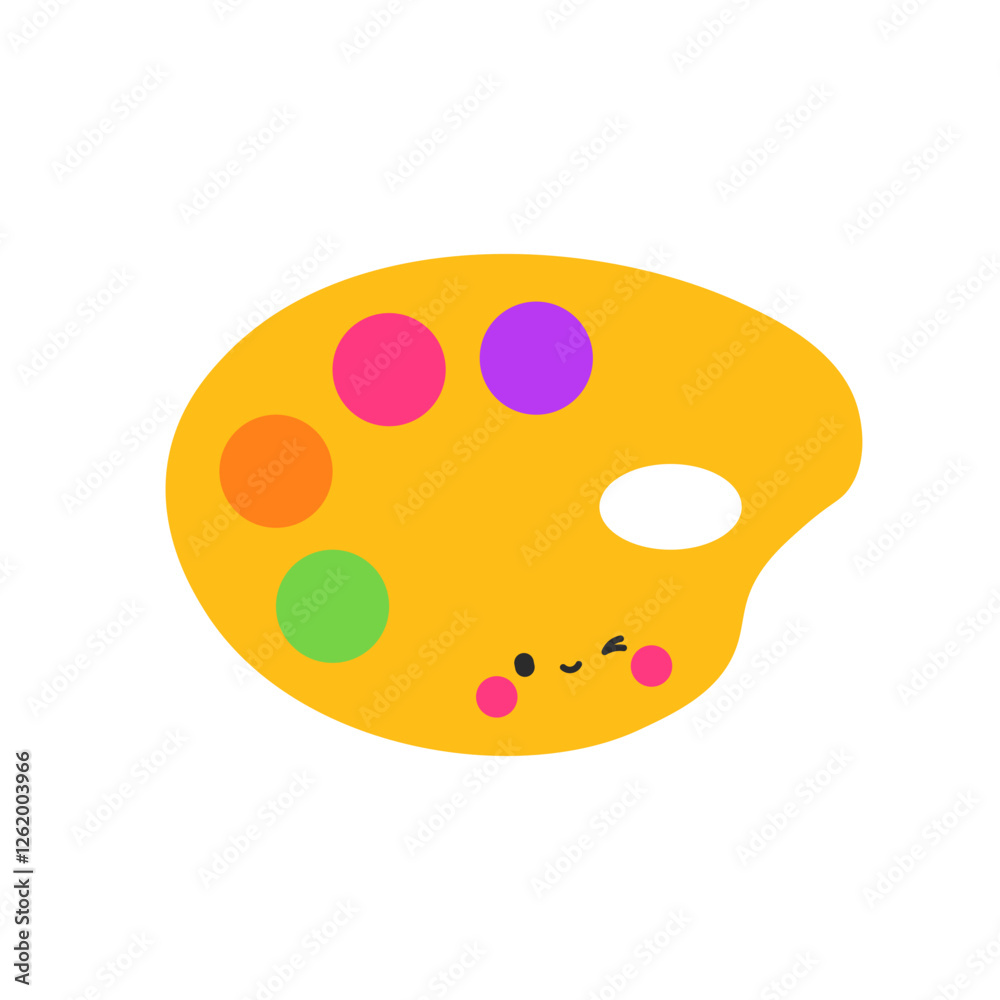 Fototapeta premium Cute Kawaii Stationery Palette