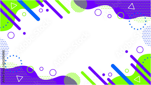 幾何学模様07 チラシ・Web・動画背景素材16:9サイズ バイオレット ブルー グリーン  抽象的