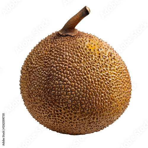Ripe Brown Breadfruit Isolated on White Background for Food Photography