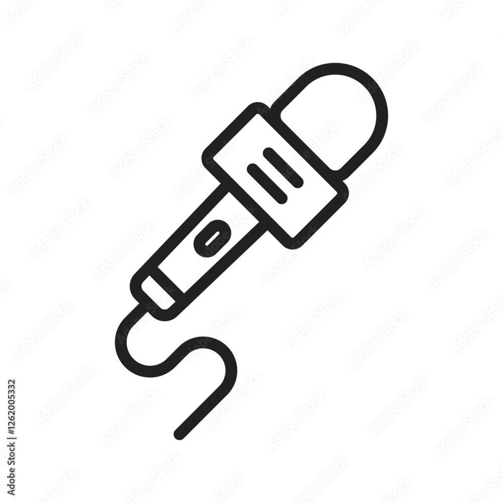 Mic with wire icon vector image. Suitable for mobile apps, web apps and print media. Mic with wire icon vector image. Suitable for mobile apps, web apps and print media.
