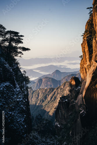 sunset over the mountains