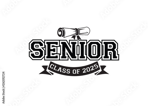 Lettering Class of 2025 for greeting, and invitation card. You did it! Text for graduation design, congratulation event, T-shirt, party, high school or college graduate. 