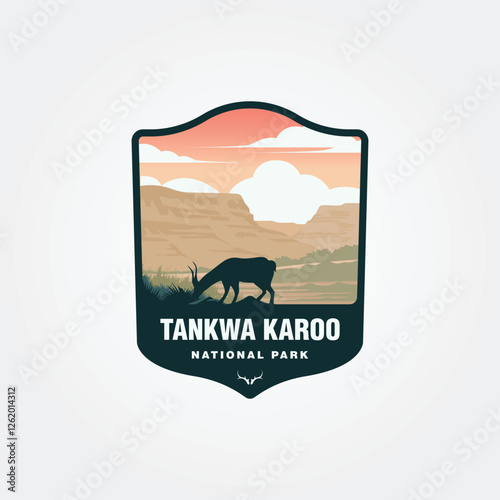 Canvas Print Silhouette of an antelope in the tankwa karoo national park.