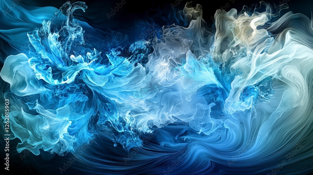 Obraz premium Fluid motion and subtle textures in ocean waves abstract art digital design serene atmosphere close-up viewpoint