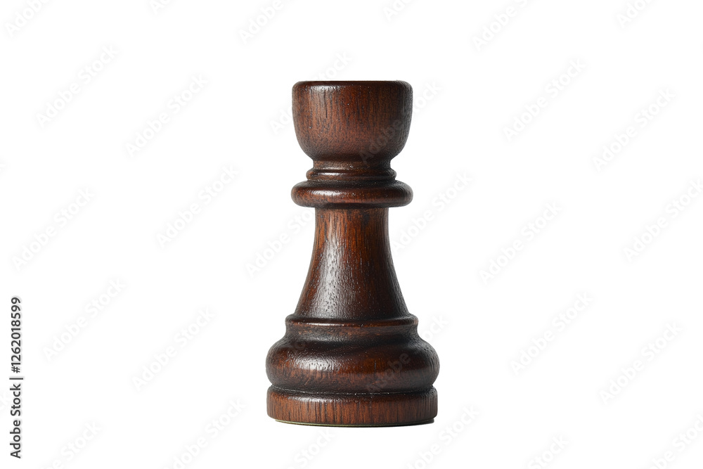 A Beautifully Carved Wooden King Chess Piece on a Clean White Canvas. A Beautifully Carved Wooden King Chess Piece on a Clean White Canvas.