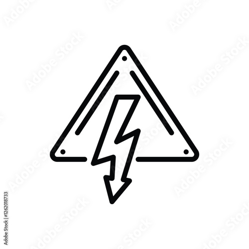 Black line icon for high voltage