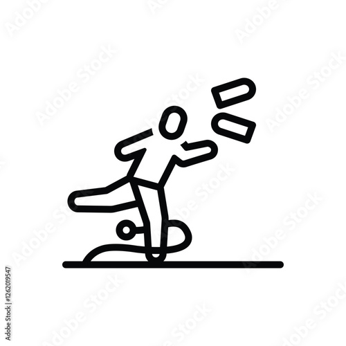 Black line icon for stumble