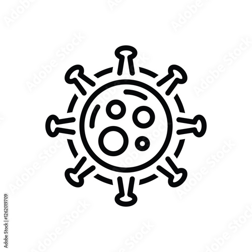 Black line icon for virus