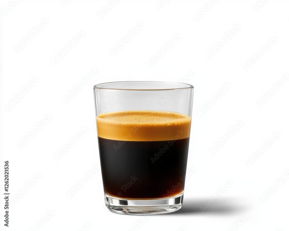 a classic espresso shot with a golden crema, rich and bold, isolated on white background a classic espresso shot with a golden crema, rich and bold, isolated on white background