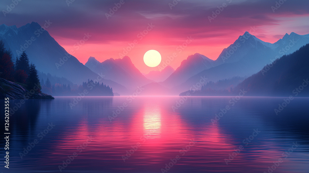 A serene lake reflects a golden sunset behind majestic mountains symbolizing peace clarity and balance The calm waters and vibrant sky evoke tranquility renewal and the vastness of nature and life
A serene lake reflects a golden sunset behind majestic mountains symbolizing peace clarity and balance The calm waters and vibrant sky evoke tranquility renewal and the vastness of nature and life