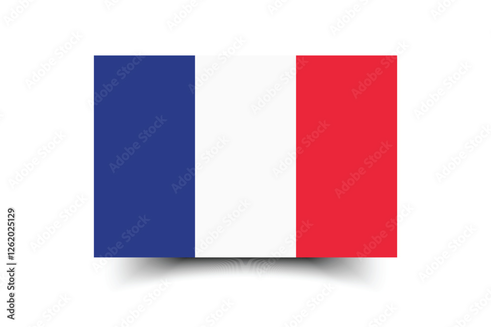 The flag of France. Flag icon. Standard color. Standard size. A rectangular flag. Computer illustration. Digital illustration. Vector illustration. The flag of France. Flag icon. Standard color. Standard size. A rectangular flag. Computer illustration. Digital illustration. Vector illustration.