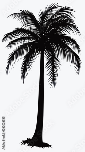 Tropical Palm Tree Silhouette Vector for Exotic Beach and Nature Designs