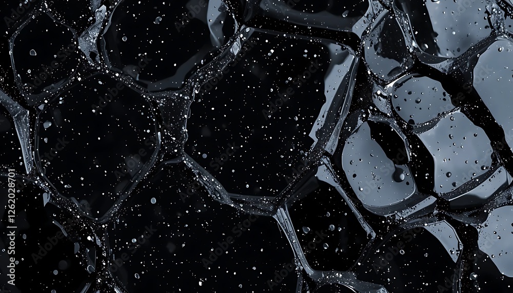 Abstract Dark Liquid Texture with Water Droplets Abstract Dark Liquid Texture with Water Droplets