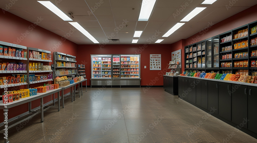 Spacious tuck shop with rows of candy bars,generative.ai
Spacious tuck shop with rows of candy bars,generative.ai