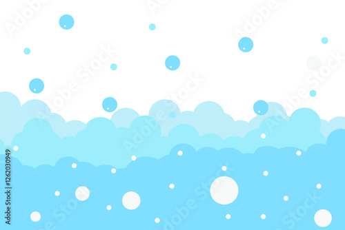Cartoon soap bubble blue background	
