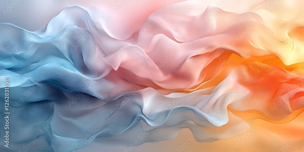Obraz premium Abstract pastel fabric waves, flowing, soft light. Background design