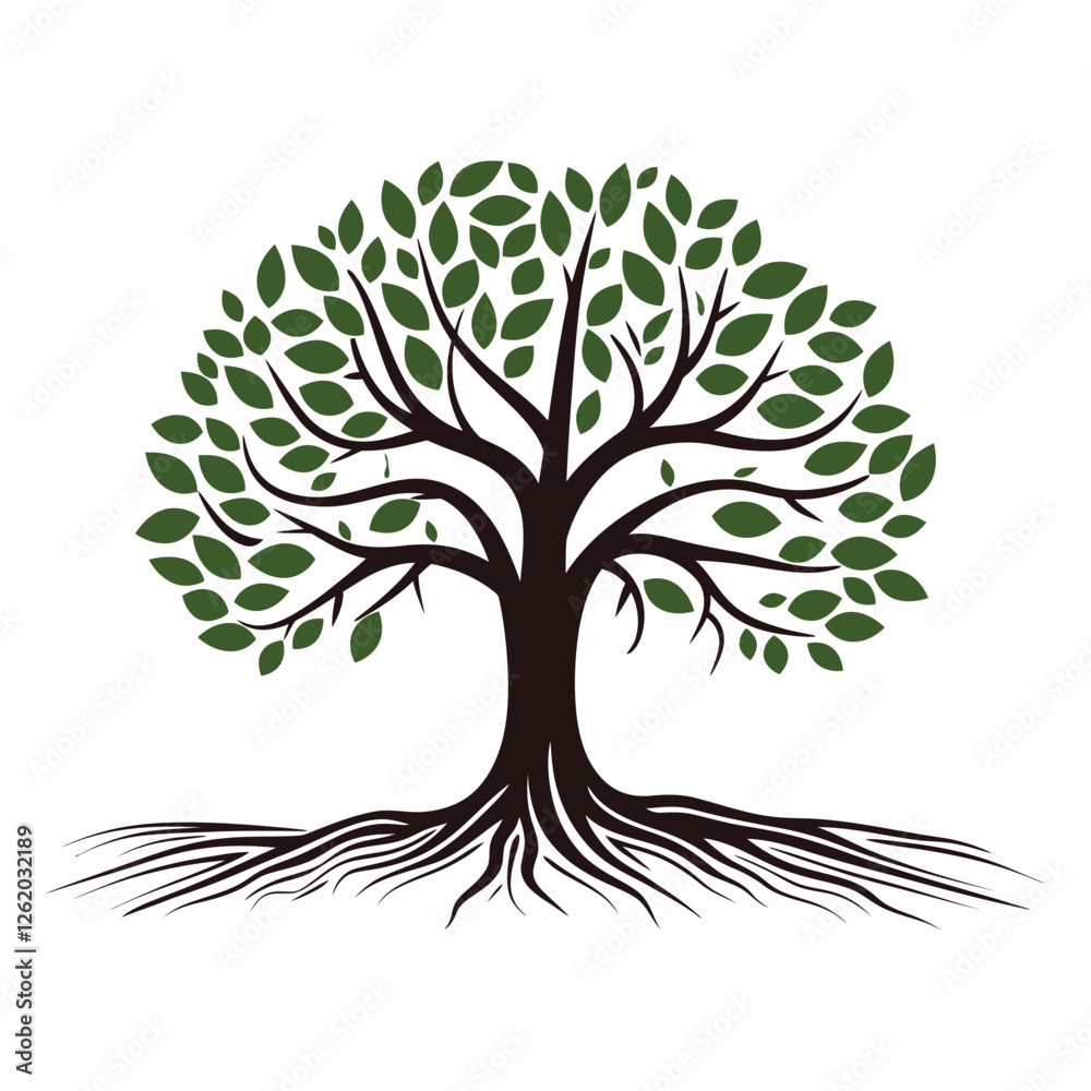 Fototapeta premium Creative tree vector illustration, logo type design