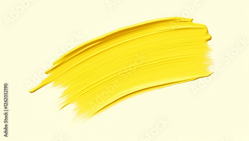 A Vibrant Bright Yellow Stroke of Thick Impasto Paint – Bold and Textured Artistic Expression