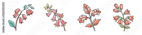 coral bells flower icon, coral bells flower vector illustration-simple illustration of coral bells flower, perfect for coral bells flower logos and icons