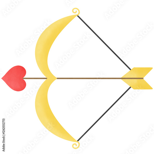 Cupid arrow with red heart illustration for Valentine Day and love romantic couple