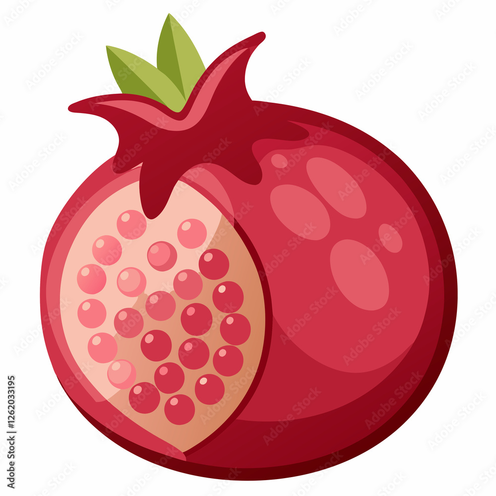 Obraz premium vector illustration of pomegranate