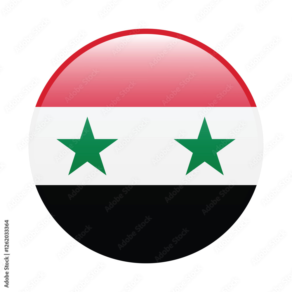 Syria circle flag logo icon digital vector illustration