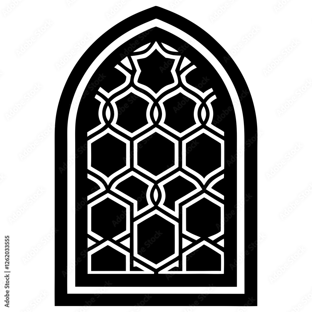 Islamic window with pattern design, window with pattern silhouette vector illustration, pattern design
Islamic window with pattern design, window with pattern silhouette vector illustration, pattern design