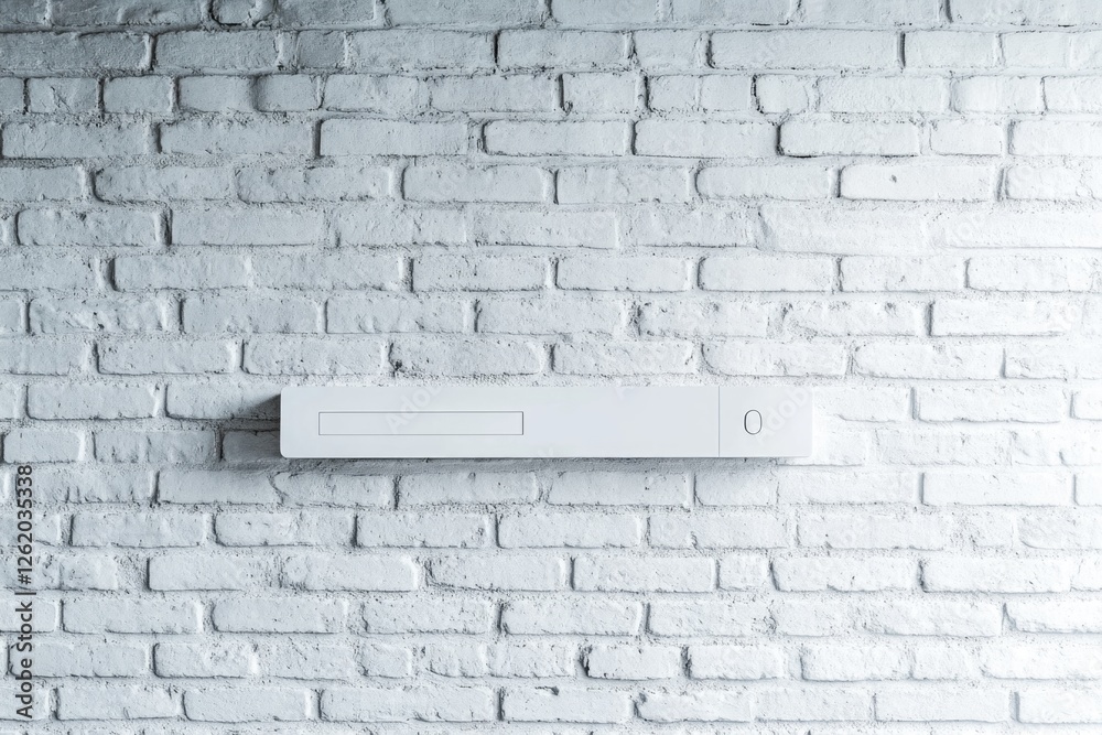 Fototapeta premium A modern brick wall with a small gap, showcasing clean lines and simplicity. Perfect for minimalist or industrial interior design.