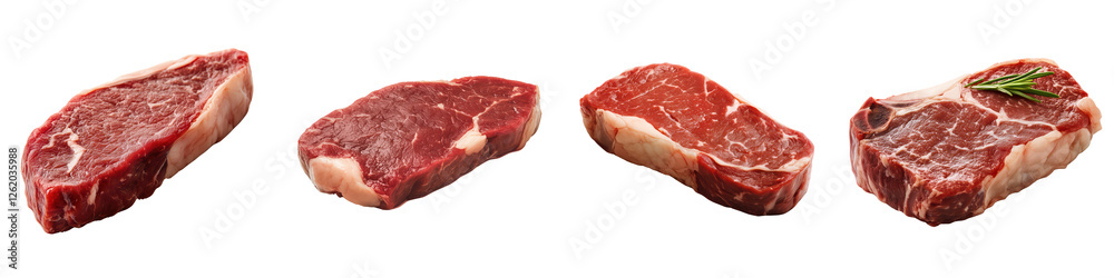 Fresh Cuts of Raw Meat Ready for Grilling and Cooking, isolated on transparent background. Fresh Cuts of Raw Meat Ready for Grilling and Cooking, isolated on transparent background.