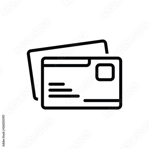 Black line icon for letter