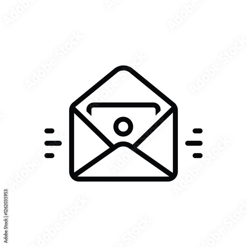 Black line icon for envelope