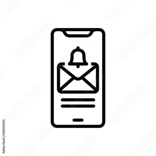Black line icon for notification