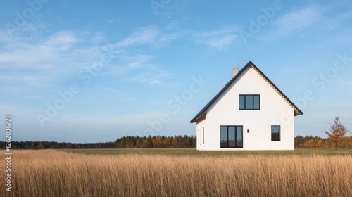 Wallpaper Mural Modern House in a Golden Field Torontodigital.ca