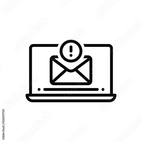 Black line icon for spam