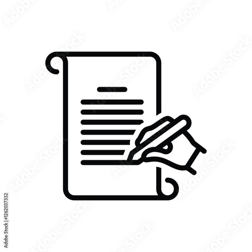 Black line icon for write letter