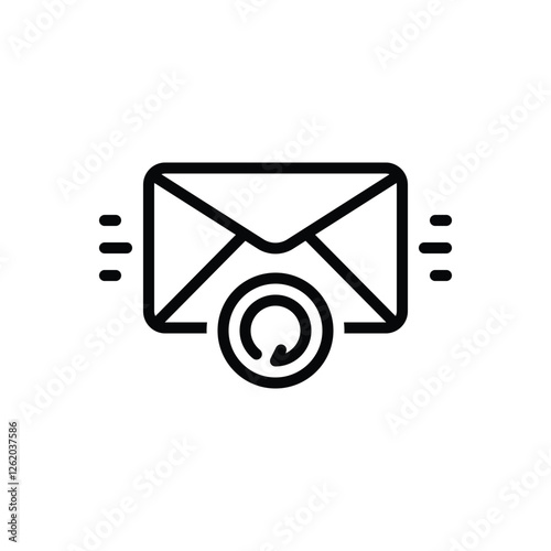 Black line icon for correspondence