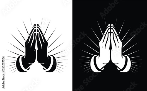 Praying Hand silhouette vector illustration