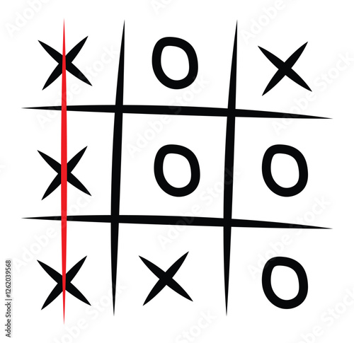 tic tac toe icon sign .Tic tac toe xo game hand drawn grid doodle template vector illustration isolated on white background.Tic tac toe. Hand drawn sketch tic tac toe kids game. X-O children game set.
