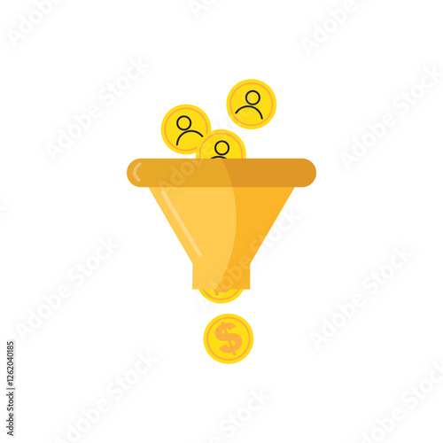 Funnel shaped desk icon concept