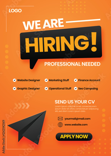 gradient hiring poster flyer template