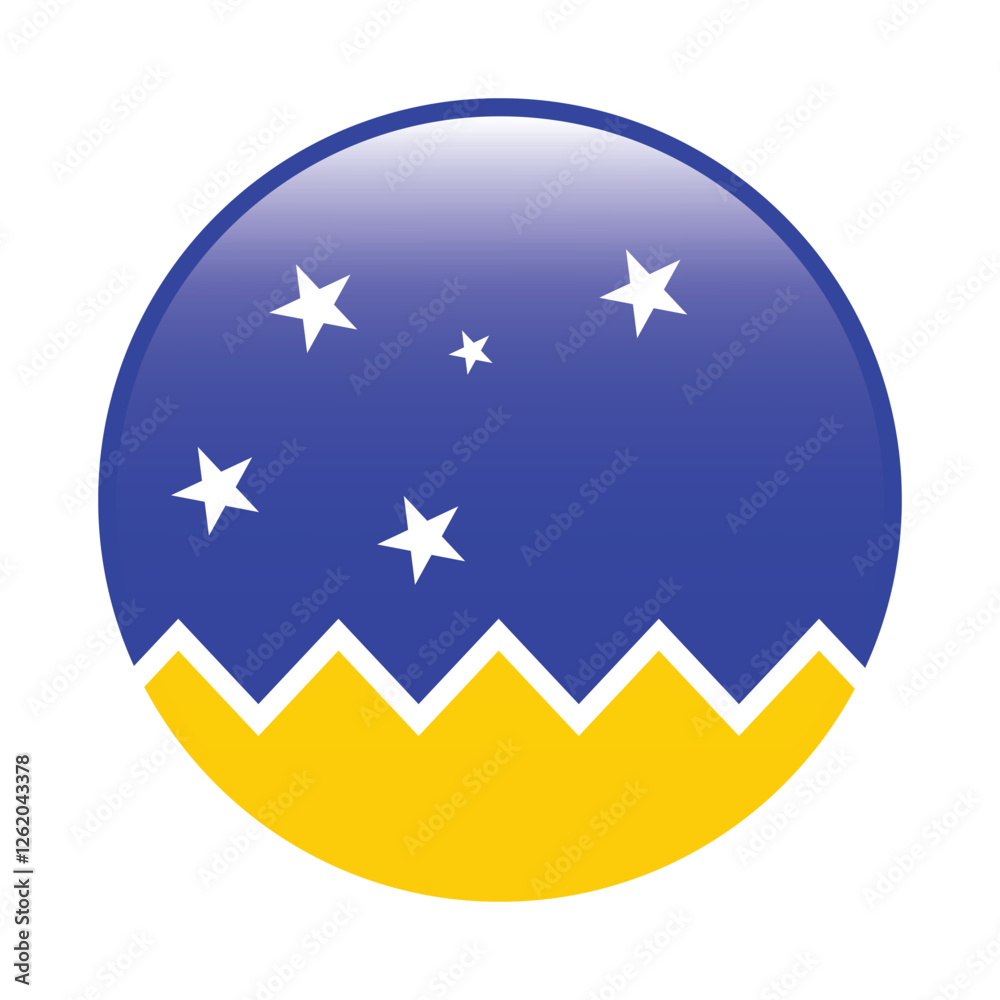 Magellan-chilean Antarctic Region flag circle icon vector illustration design Magellan-chilean Antarctic Region flag circle icon vector illustration design