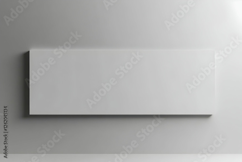 Wallpaper Mural Clean, minimalist image of a blank rectangular canvas on a grey wall, ideal for design mockups, presentations, or artwork displays. Torontodigital.ca