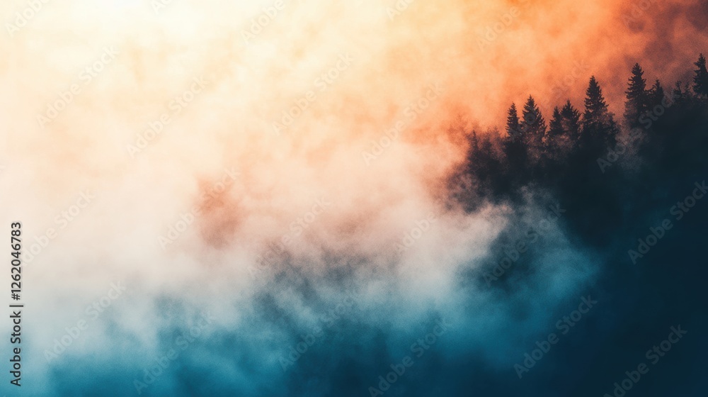 Enchanting foggy landscape at dawn nature photography serene forested environment atmospheric viewpoint Enchanting foggy landscape at dawn nature photography serene forested environment atmospheric viewpoint