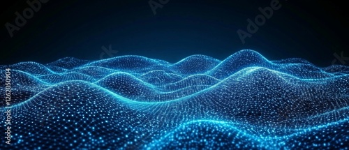 Blue digital landscape, glowing particles, dark background, website header