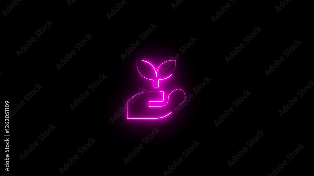 Glowing neon pink business grow chart with hand graph chart icon animation on black background. Neon business growth concept animated. Neon line business graph. Glowing neon pink business grow chart with hand graph chart icon animation on black background. Neon business growth concept animated. Neon line business graph.
