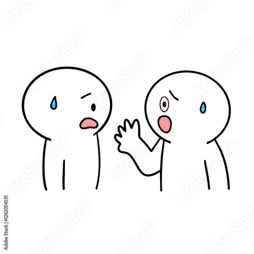 困ったことを悩み相談している棒人間