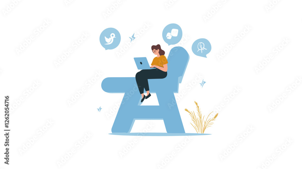 Digital Nomad on Letter Chair Digital Nomad on Letter Chair